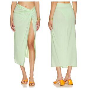 Vix Karen Midi Skirt Swim Coverup in Lime